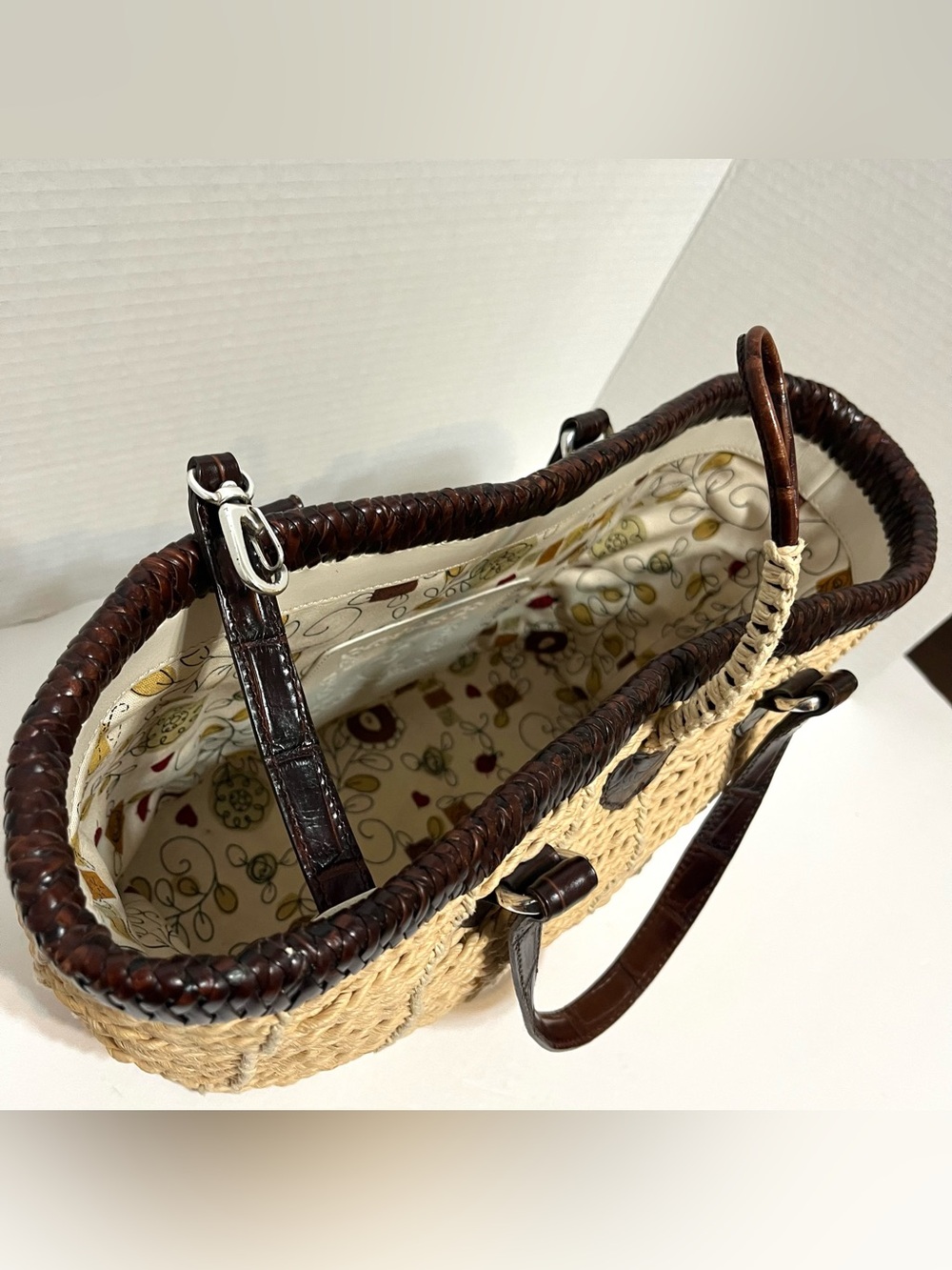 Brighton Natural Straw Tote with Dark Brown Trim - Picture 12 of 15